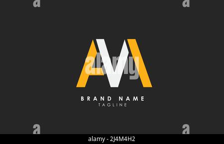 Alphabet letters Initials Monogram logo AM, MA, A and M Stock Vector