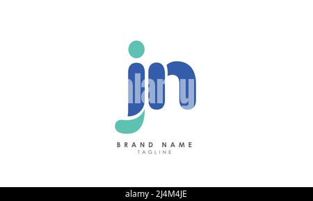 Alphabet letters Initials Monogram logo JN, NJ, J and N Stock Vector