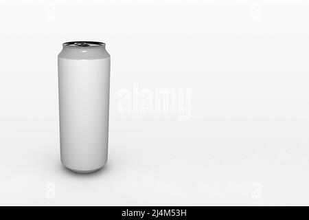 50 cl can isolated on white background with copy space to be used for mockup projects. Stock Photo