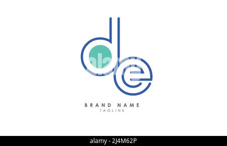 Alphabet letters Initials Monogram logo DE, ED, D and E Stock Vector