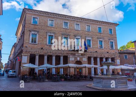 Urbino, Italy, October 1, 2021: Piazza della Repubblica in the old town of Urbino in Italy. Stock Photo