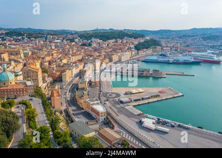 Ancona, Italy, September 26, 2021: Cityscape of Italian town Ancona. Stock Photo