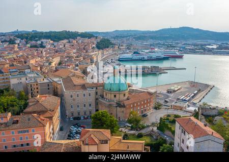 Ancona, Italy, September 26, 2021: Cityscape of Italian town Ancona. Stock Photo