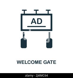 Welcome gate flat icon. Colored element sign from outdoor advertising collection. Flat Welcome gate icon sign for web design, infographics and more. Stock Vector