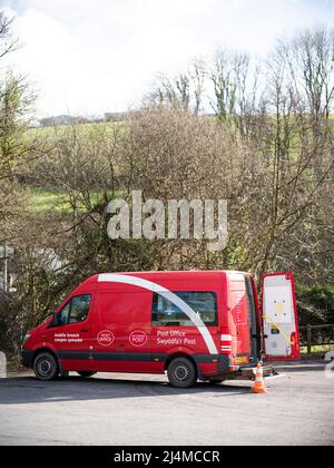 Rural Post Office van in Bronwydd, Carmarthenshire, Wales Stock Photo