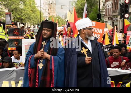 Tigray Protest - London Oxford Street, westminster, london, england Stock Photo