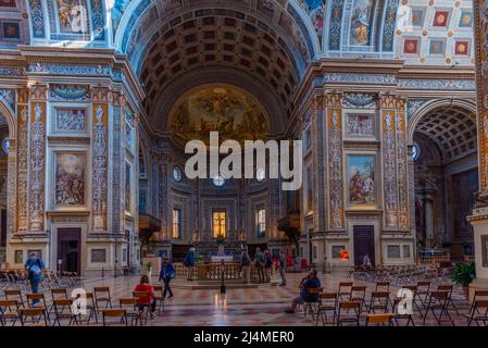 Mantua, Italy, September 24, 2021: Interior of Basilica di Sant'Andrea in Mantua, Italy. Stock Photo