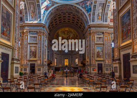Mantua, Italy, September 24, 2021: Interior of Basilica di Sant'Andrea in Mantua, Italy. Stock Photo