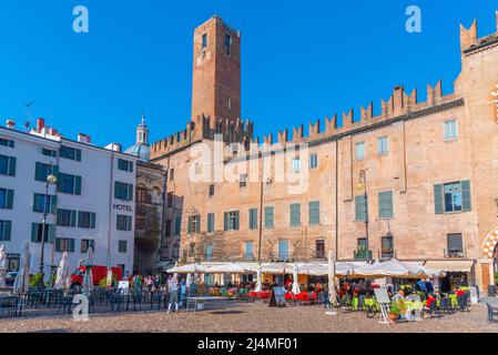 Mantua, Italy, September 24, 2021: Piazza Sordello in Italian town Mantua. Stock Photo