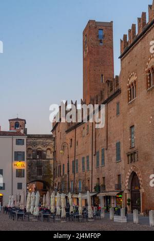 Mantua, Italy, September 24, 2021: Piazza Sordello in Italian town Mantua. Stock Photo