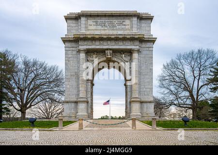 National Memorial Arch at Valley Forge National Historical Park in Valley Forge, Pennsylvania. (USA) Stock Photo