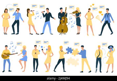 Couple on date character set. Dating, romance, interaction. Can be used for topics like relationships, pastime, amusement Stock Vector