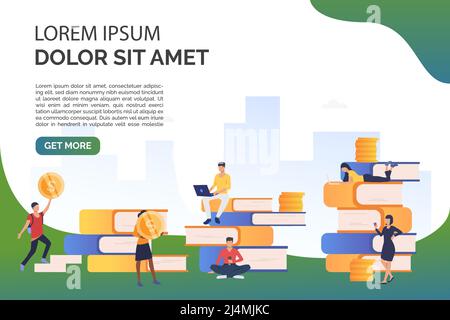 Freelance and job vector illustration. Business, earning, career. Finance concept. Creative design for layouts, web pages, banners Stock Vector