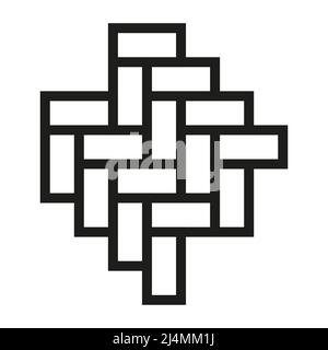 Rectangular Shape Tiles, Laminate Wall Flooring symbol, logotipe Stock Vector
