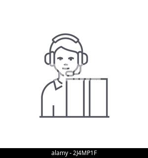 Male consultant - modern black line design style icon Stock Vector