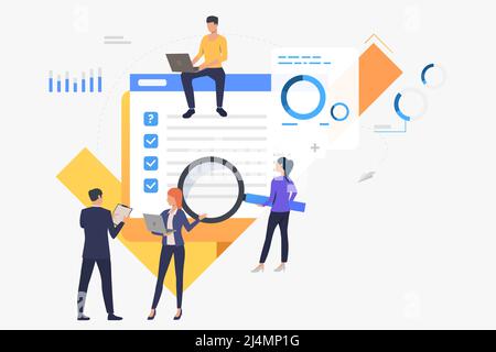 Human Resources Management Concept, Searching Professional Staff, Analyzing Resume  Papers, Work. Illustration In Flat Design On Green Background Royalty Free  SVG, Cliparts, Vectors, and Stock Illustration. Image 57606116.