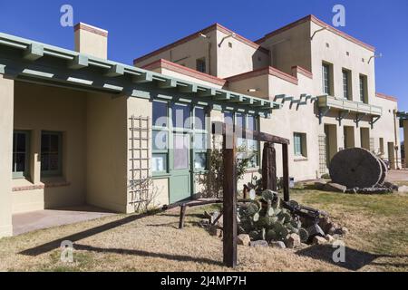 Jerome State Historic Park Museum and Douglas Mansion Visitor Center Building Exterior in Old West Mining Town Jerome Arizona USA Stock Photo