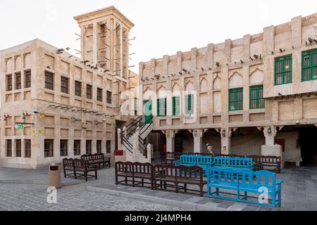 Souq Waqif is a souq in Doha, in the state of Qatar. The souq is known  for selling traditional garments, spices, handicrafts, and souvenirs Stock Photo