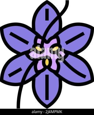 saffron flower bud color icon vector illustration Stock Vector