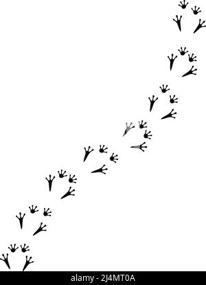 Frog footprints black and white. Vector illustration Stock Vector Image ...