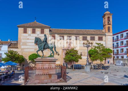 Antequera, Spain, May 24, 2021: Plaza Coso Viejo in Spanish town Antequera Stock Photo