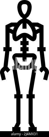 skeleton bones human line icon vector illustration Stock Vector