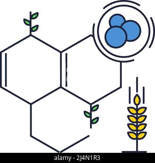 Synthetic biology icon herb cell vector biotech Stock Vector
