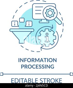 Information processing turquoise concept icon Stock Vector