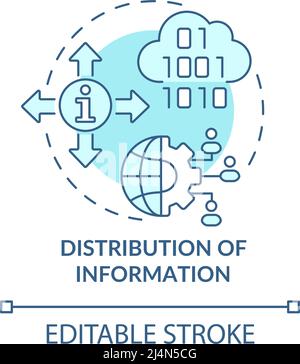 Distribution of information turquoise concept icon Stock Vector