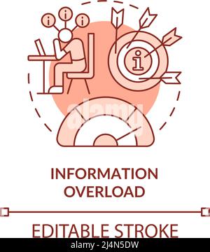 Information overload terracotta concept icon Stock Vector