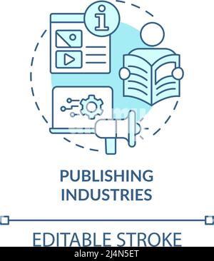Publishing industries turquoise concept icon Stock Vector