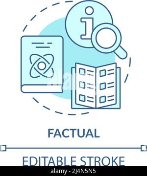 Factual turquoise concept icon Stock Vector