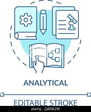 Analytical turquoise concept icon Stock Vector
