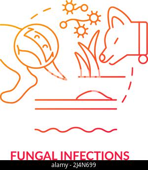 Fungal infections red gradient concept icon Stock Vector