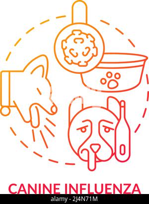 Canine influenza red gradient concept icon Stock Vector