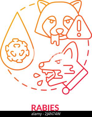 Rabies red gradient concept icon Stock Vector
