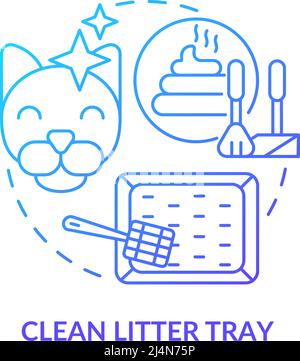 Clean litter tray blue gradient concept icon Stock Vector