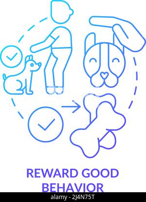 Reward good behavior blue gradient concept icon Stock Vector