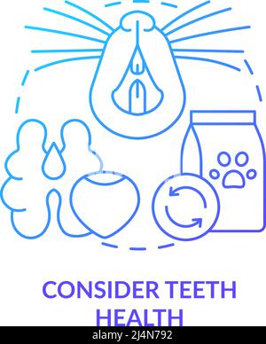 Consider teeth health blue gradient concept icon Stock Vector
