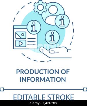 Production of information turquoise concept icon Stock Vector
