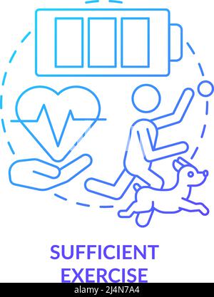 Sufficient exercise blue gradient concept icon Stock Vector