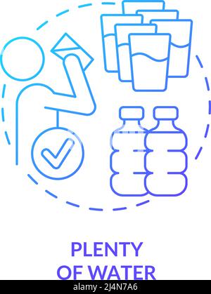 Plenty of water blue gradient concept icon Stock Vector