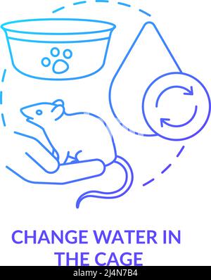 Change water in cage blue gradient concept icon Stock Vector