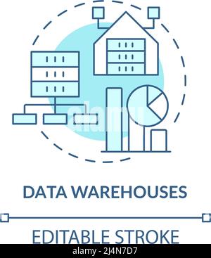 Data warehouses turquoise concept icon Stock Vector