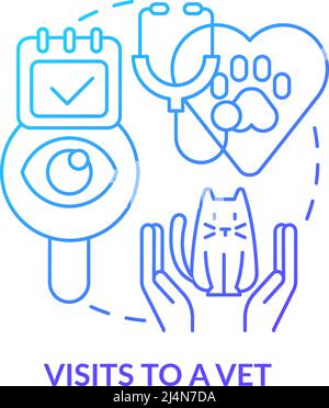 Visits to vet blue gradient concept icon Stock Vector