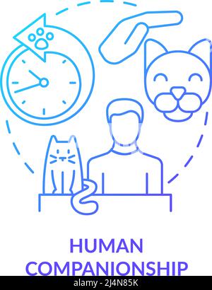 Human companionship blue gradient concept icon Stock Vector