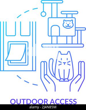 Outdoor access blue gradient concept icon Stock Vector