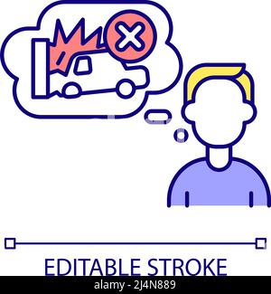 Avoid thought of traumatic event RGB color icon Stock Vector