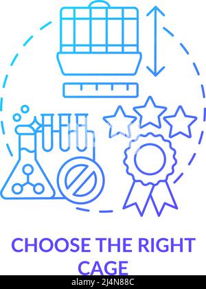 Choose right cage blue gradient concept icon Stock Vector