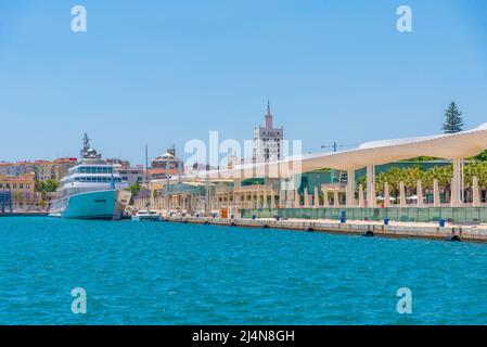 paseo del muelle uno promenade in spanish city malaga Stock Photo